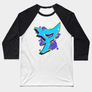 Letter P -  Graffiti Street Art Style Blue Baseball T-Shirt